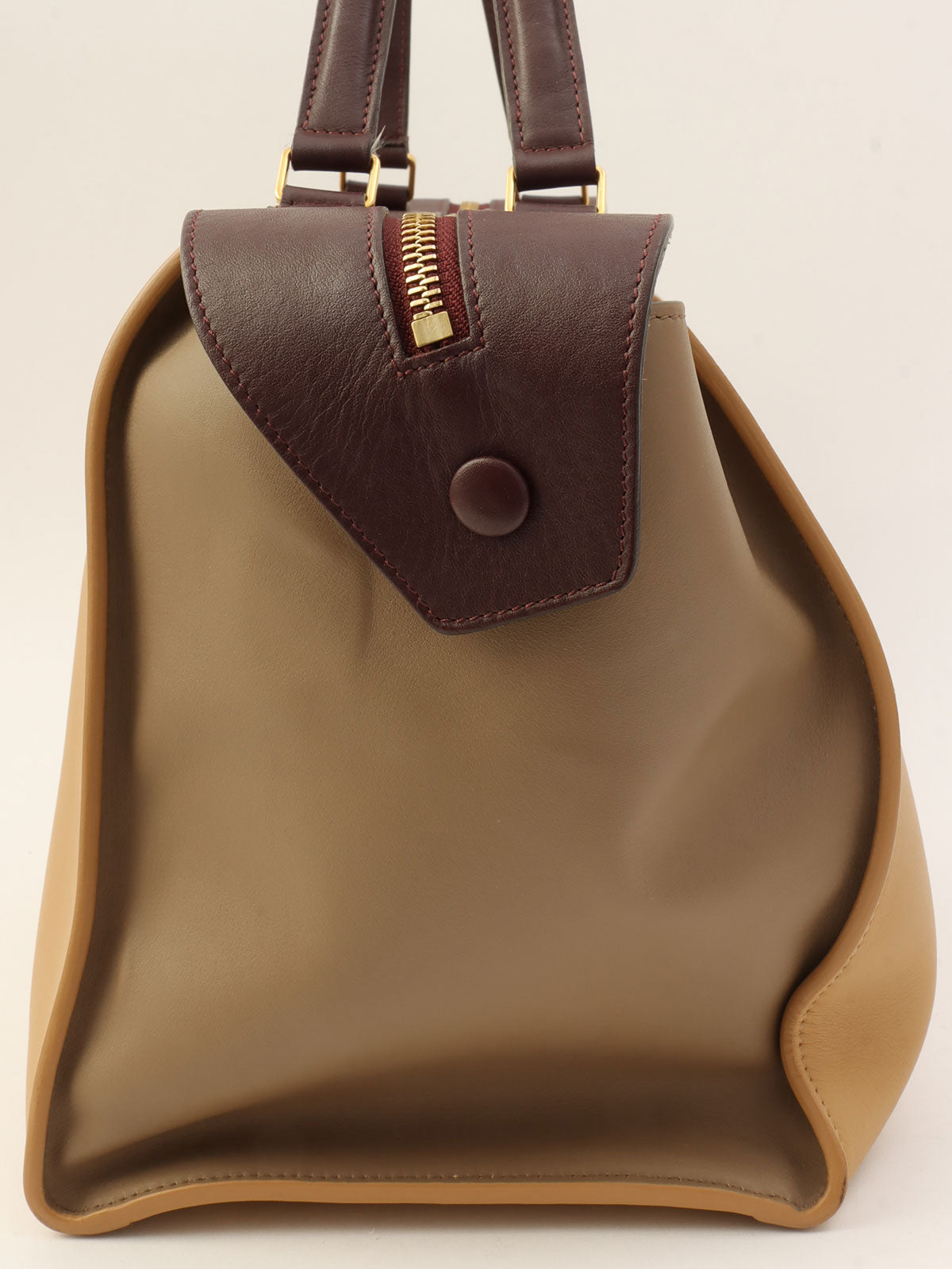 ロゴハンドバッグ ベージュ/ワインレッド