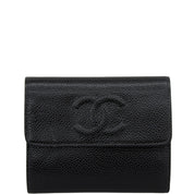 2003 Production Caviar Skin CC Mark Stitch Wallet, Black