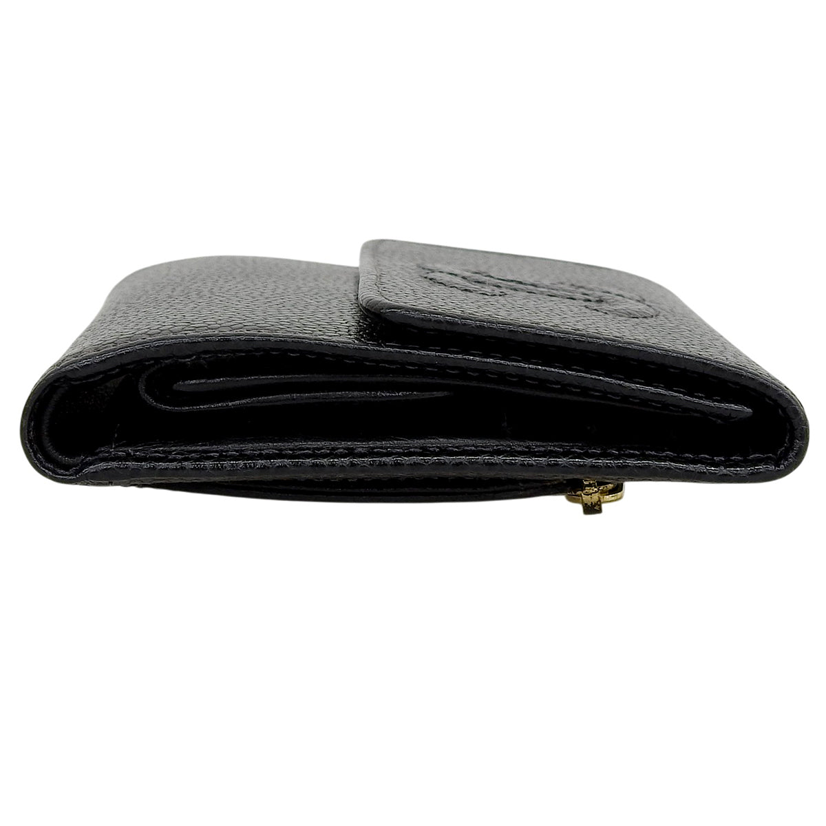 2003 Production Caviar Skin CC Mark Stitch Wallet, Black