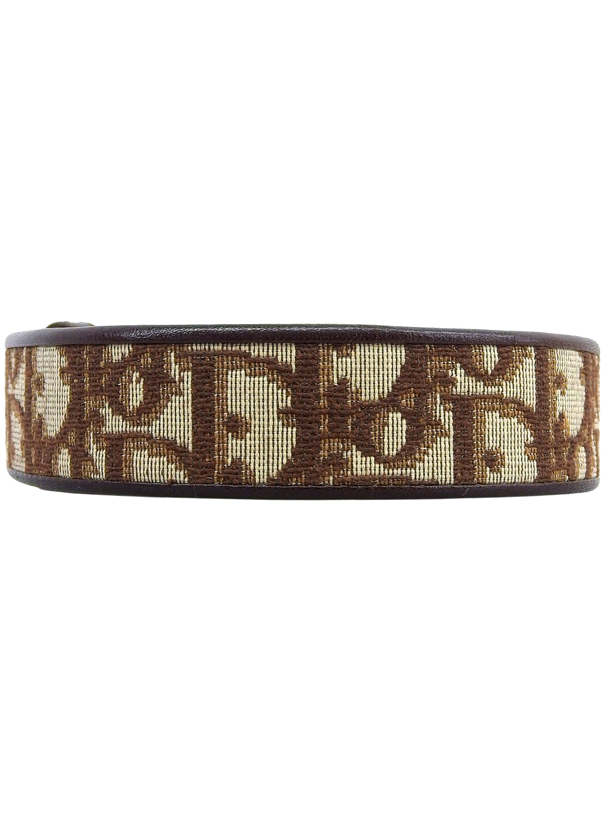 Canvas Leather Combo Trotter Pattern Belt Brown