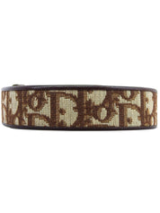 Canvas Leather Combo Trotter Pattern Belt Brown