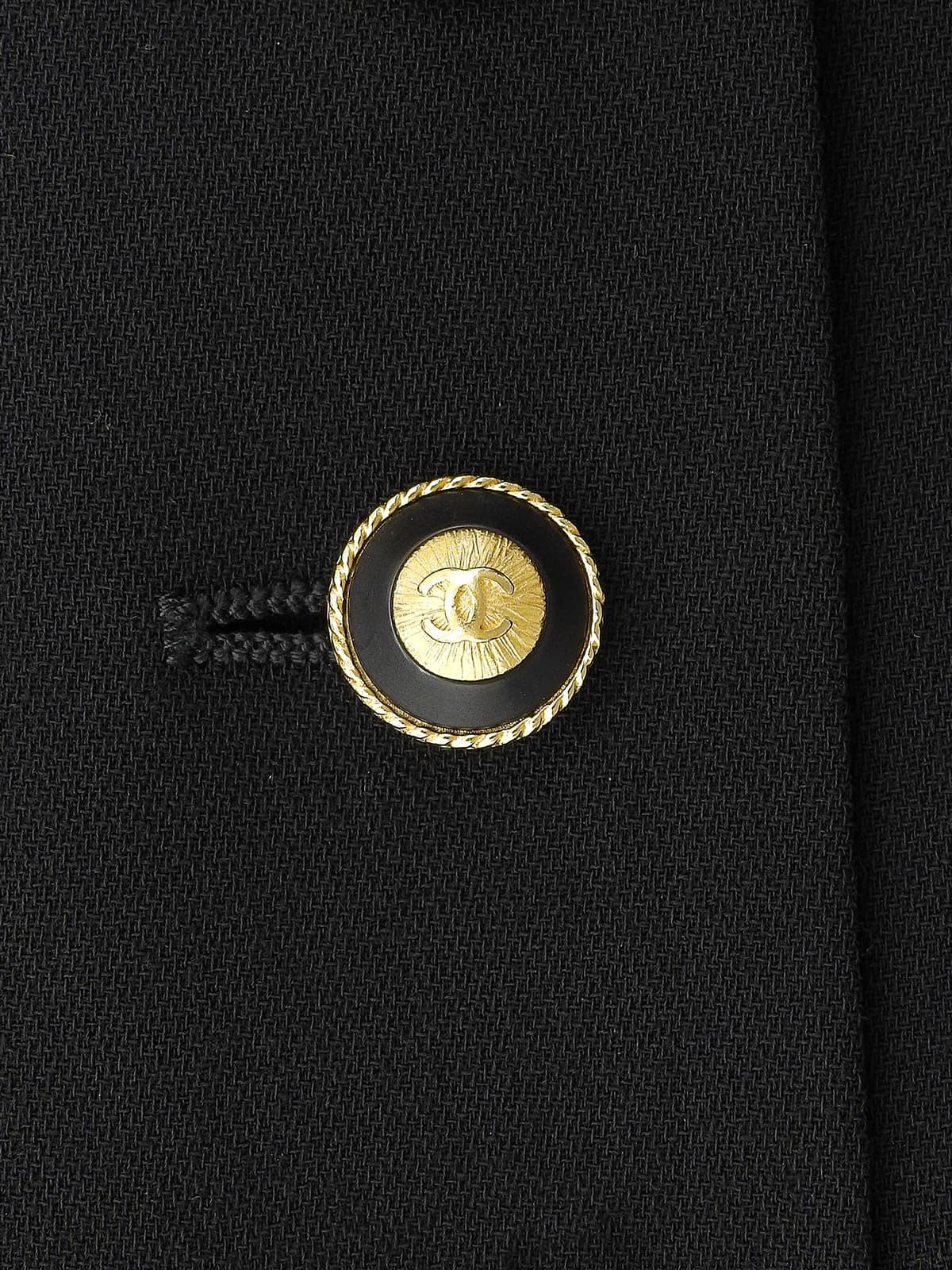 1993 Vintage Wool CC Mark Button Double-Breasted Jacket #40 Black