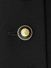 1993 Vintage Wool CC Mark Button Double-Breasted Jacket #40 Black