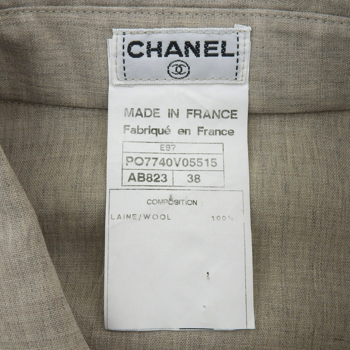 1997 Wool CC Mark Button Shirt #38 Greige