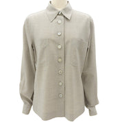 1997 Wool CC Mark Button Shirt #38 Greige