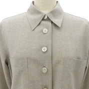 1997 Wool CC Mark Button Shirt #38 Greige