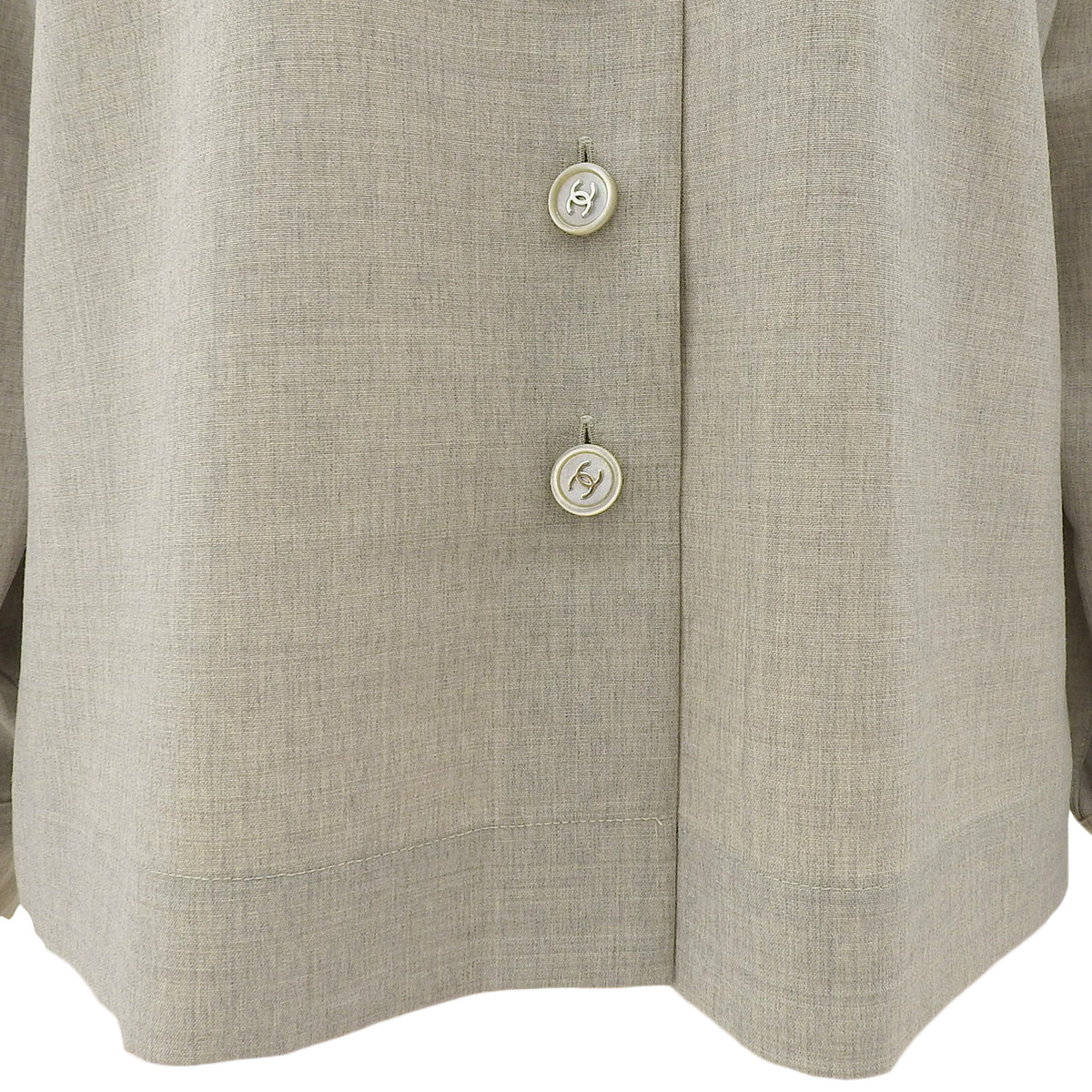 1997 Wool CC Mark Button Shirt #38 Greige