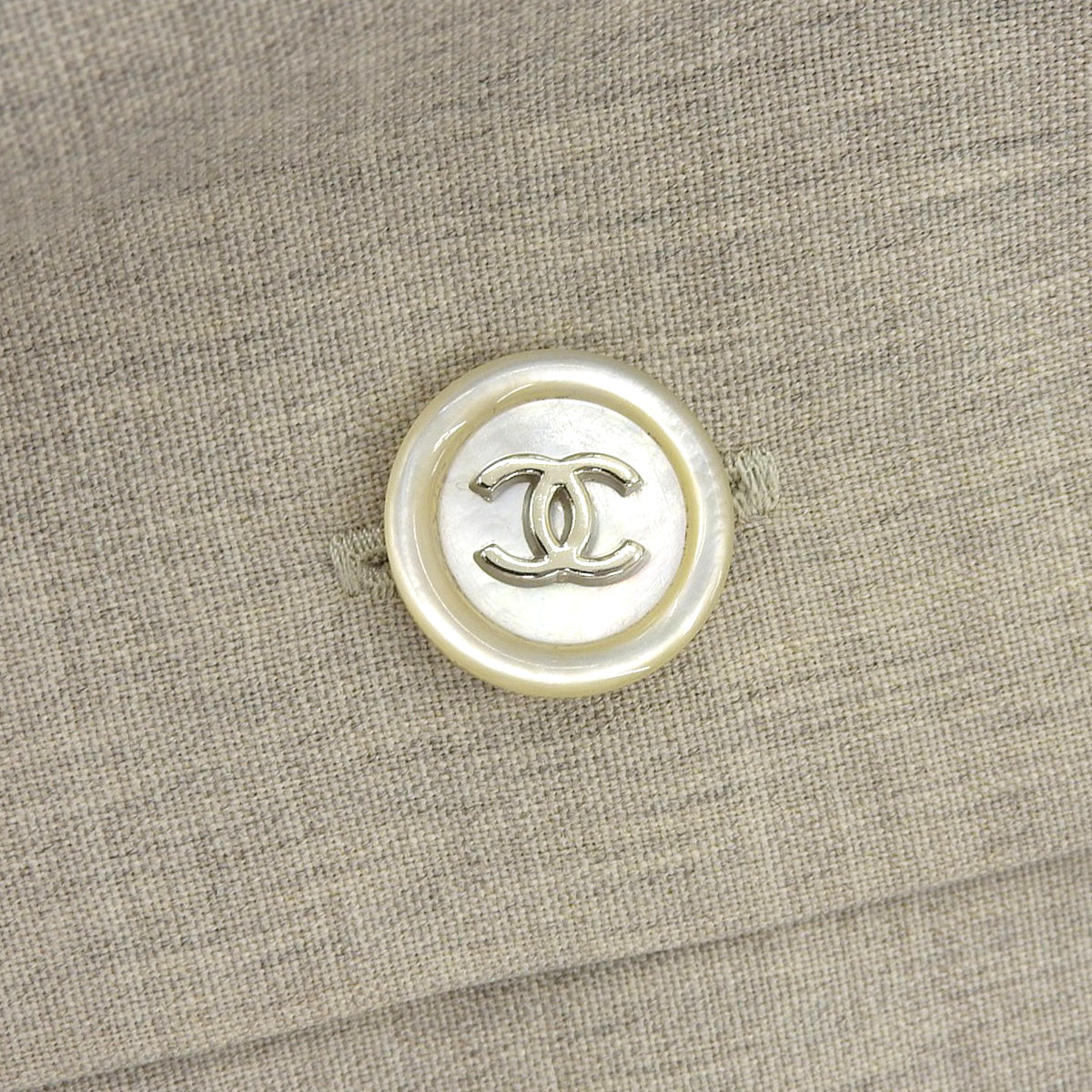 1997 Wool CC Mark Button Shirt #38 Greige