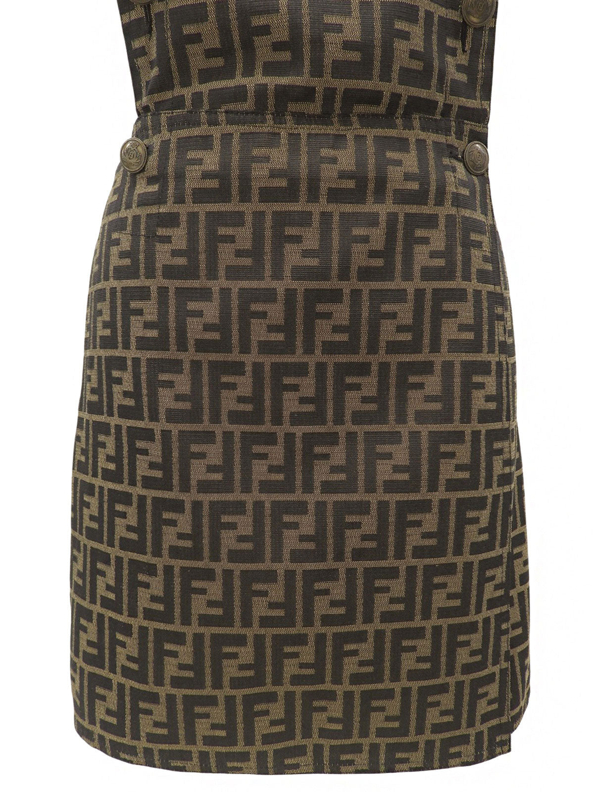 FF Zukka Pattern Dungaree Skirt Brown #40