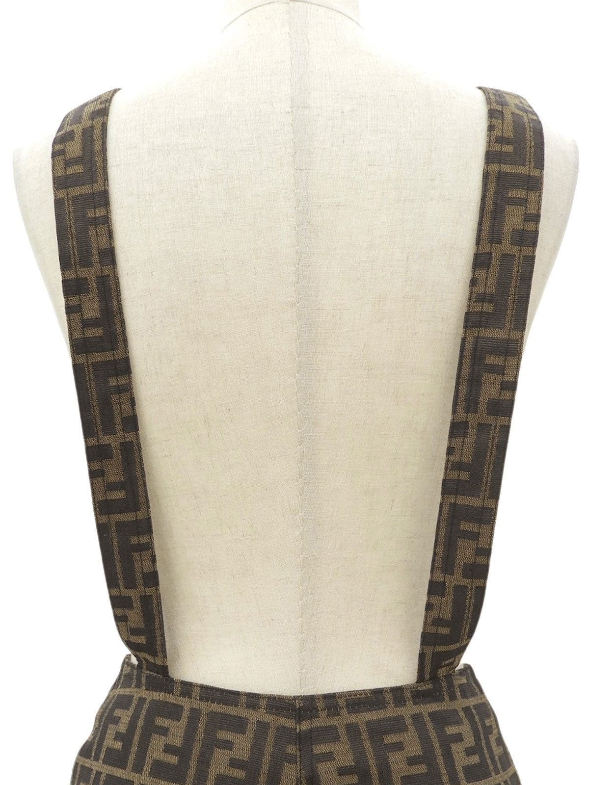 FF Zukka Pattern Dungaree Skirt Brown #40