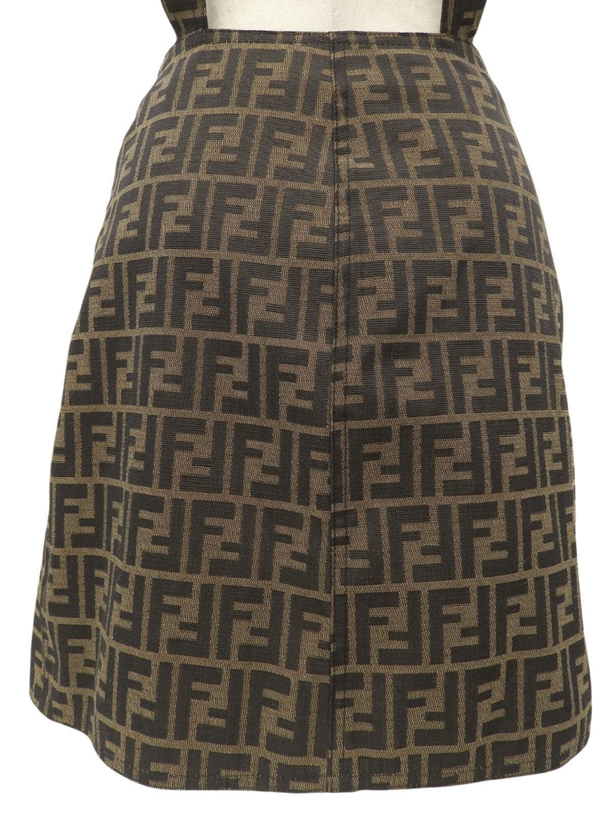 FF Zukka Pattern Dungaree Skirt Brown #40