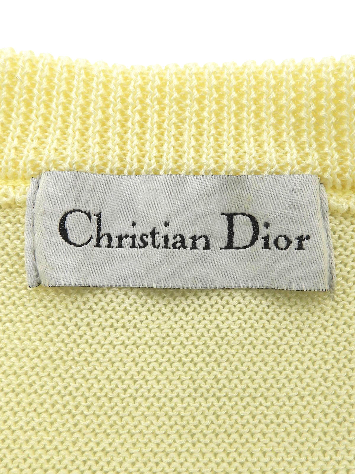 Cotton Logo Sweater #M Cream Yellow