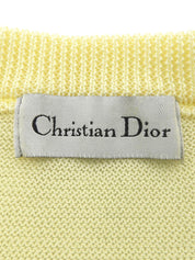 Cotton Logo Sweater #M Cream Yellow