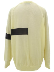 Cotton Logo Sweater #M Cream Yellow