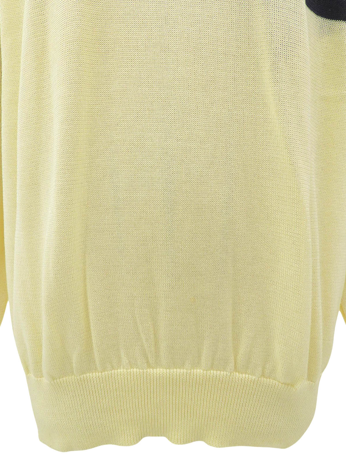 Cotton Logo Sweater #M Cream Yellow