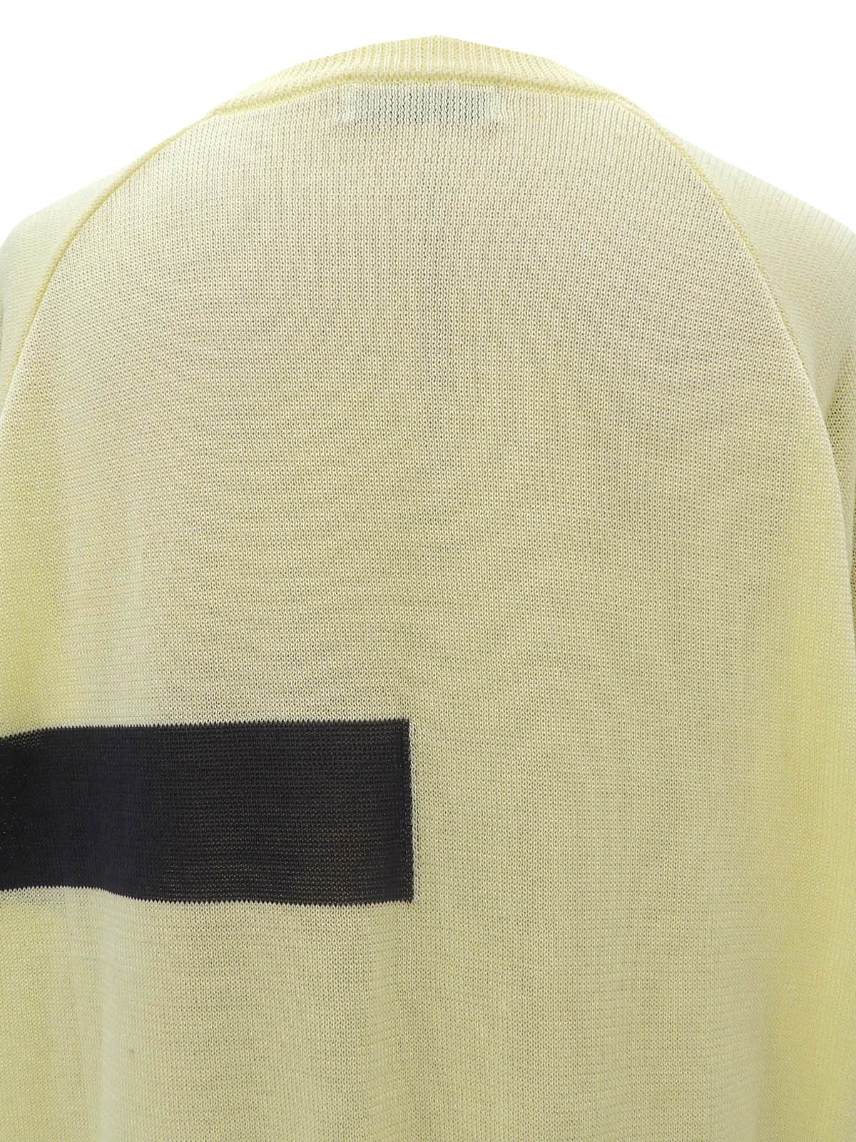 Cotton Logo Sweater #M Cream Yellow