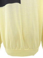 Cotton Logo Sweater #M Cream Yellow