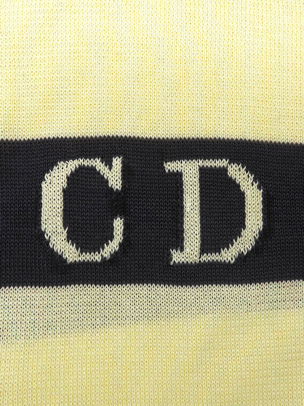 Cotton Logo Sweater #M Cream Yellow