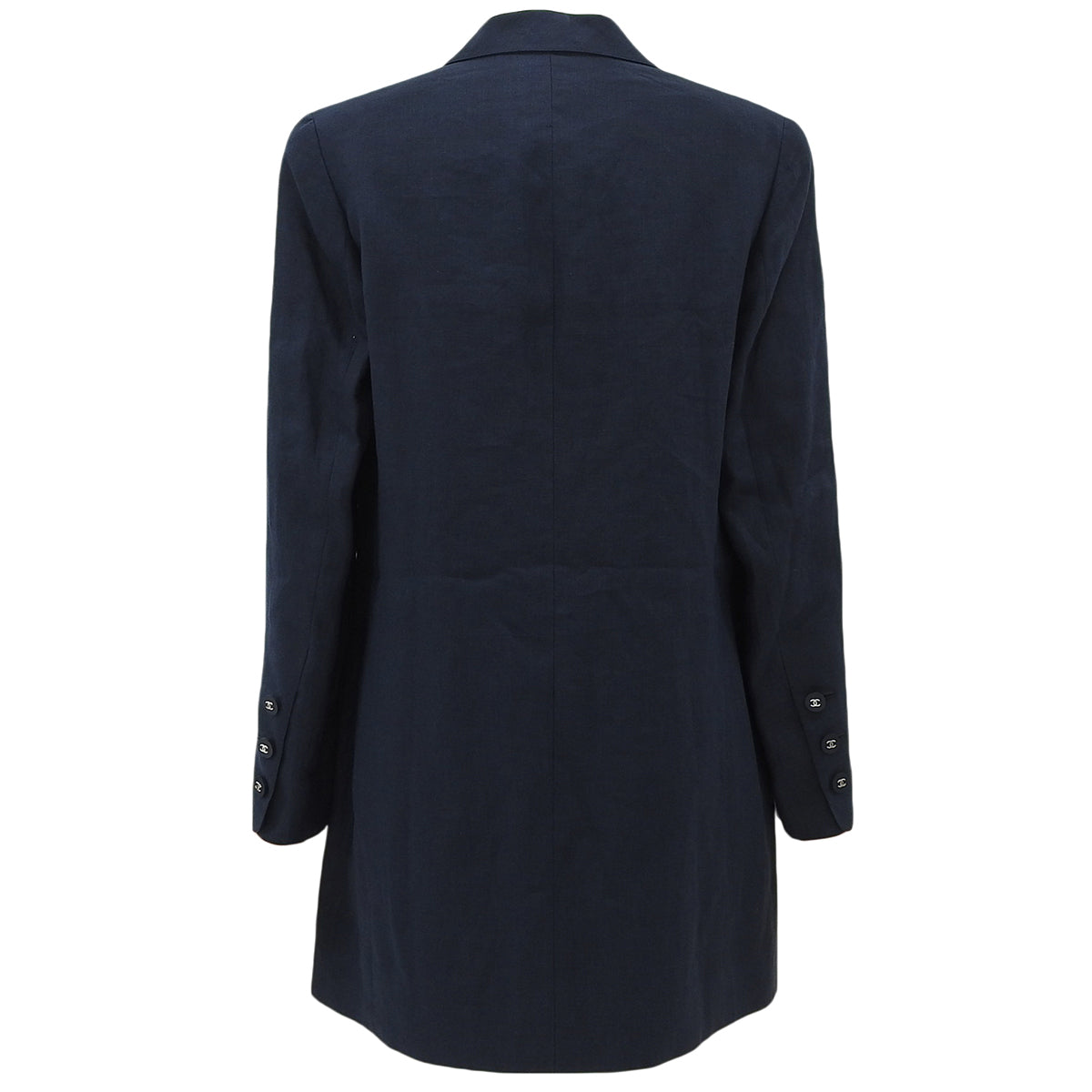 1996 Linen CC Mark Logo Button Jacket #36 Navy