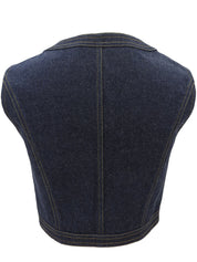Denim CC Mark Button Vest #36 Indigo