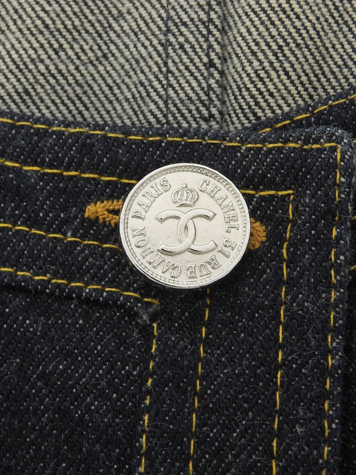 Denim CC Mark Button Vest #36 Indigo
