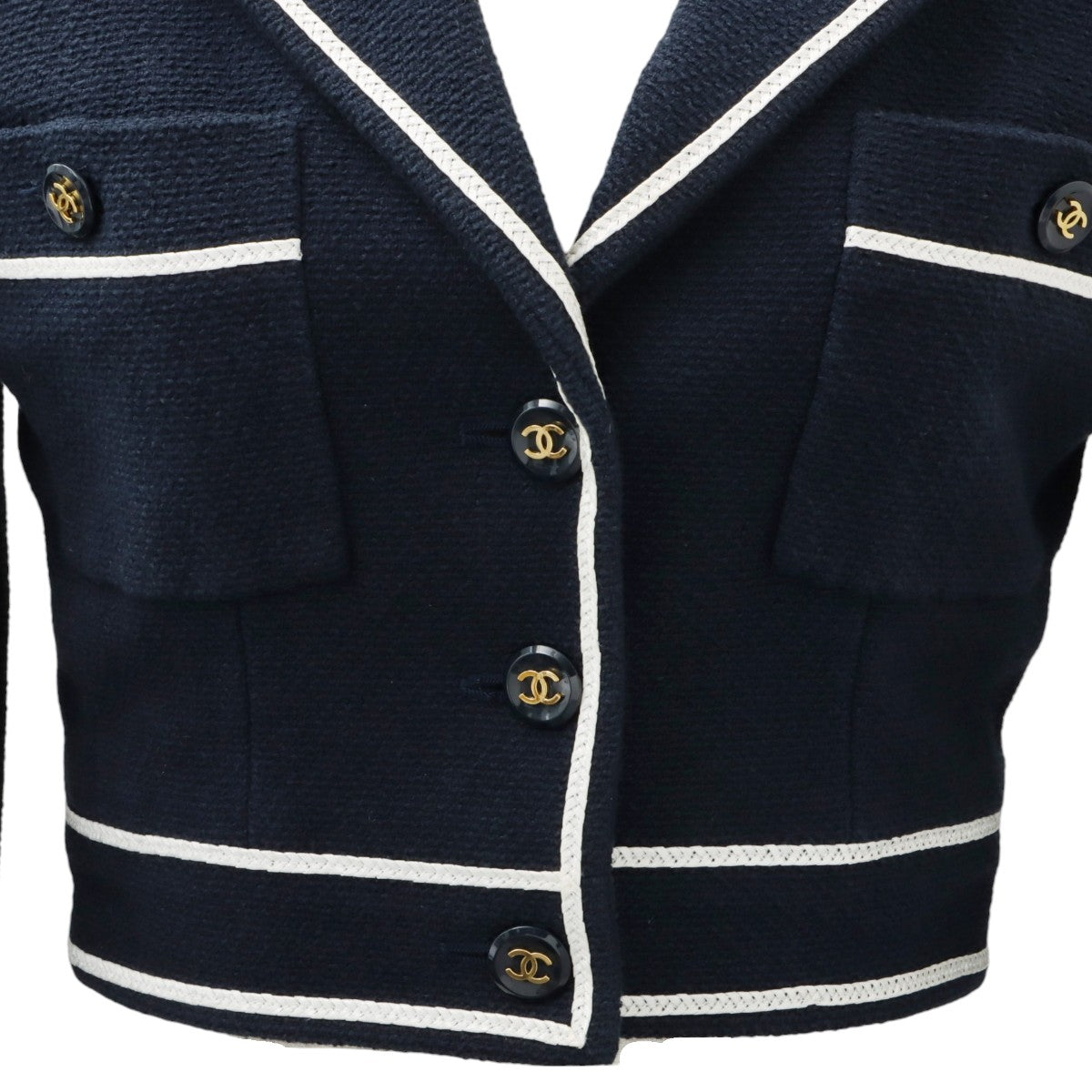 1995 Cropped CC Mark Button Jacket #36 Navy