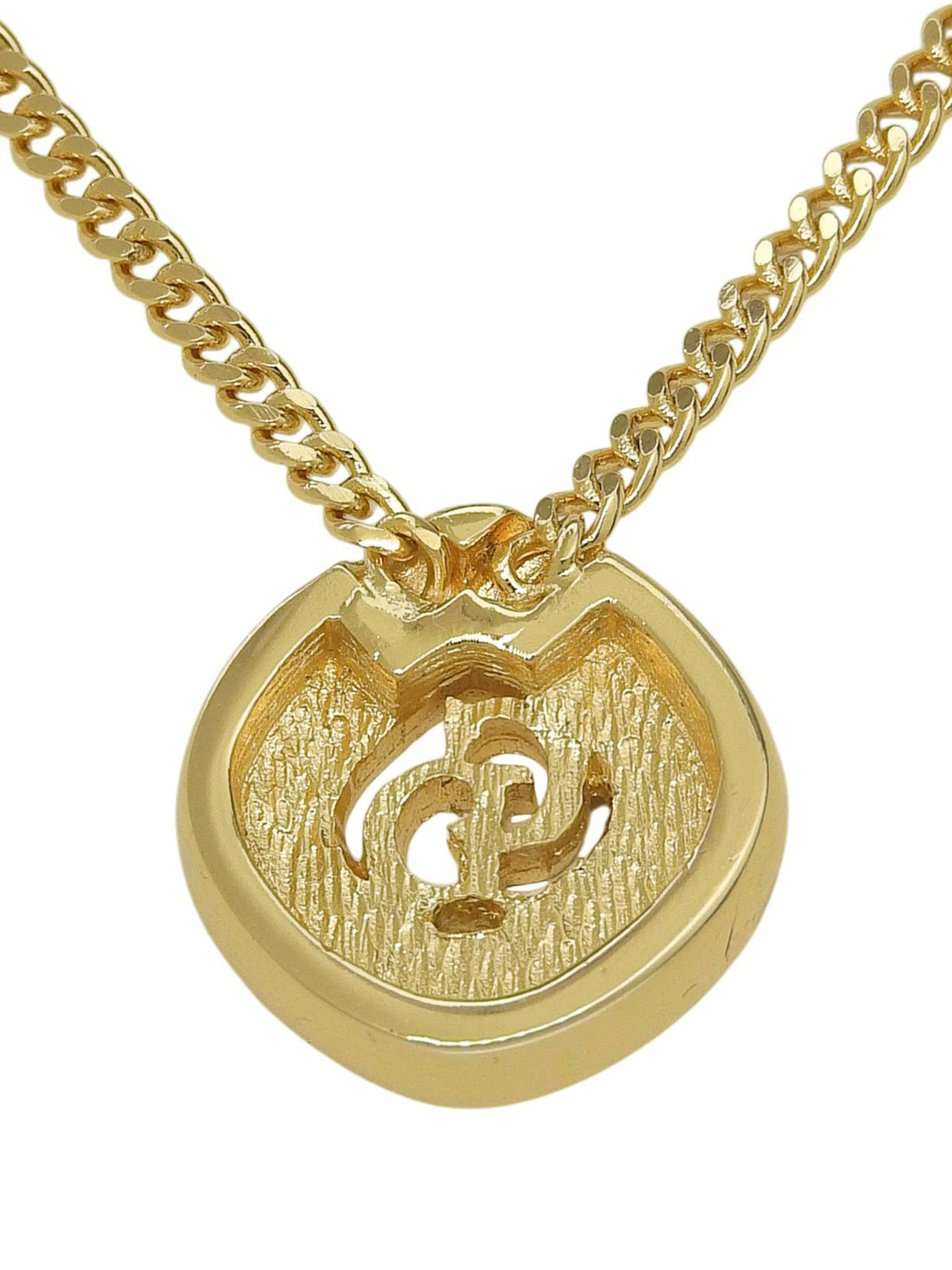 Rhinestone Logo Necklace Gold