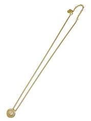 Rhinestone Logo Necklace Gold