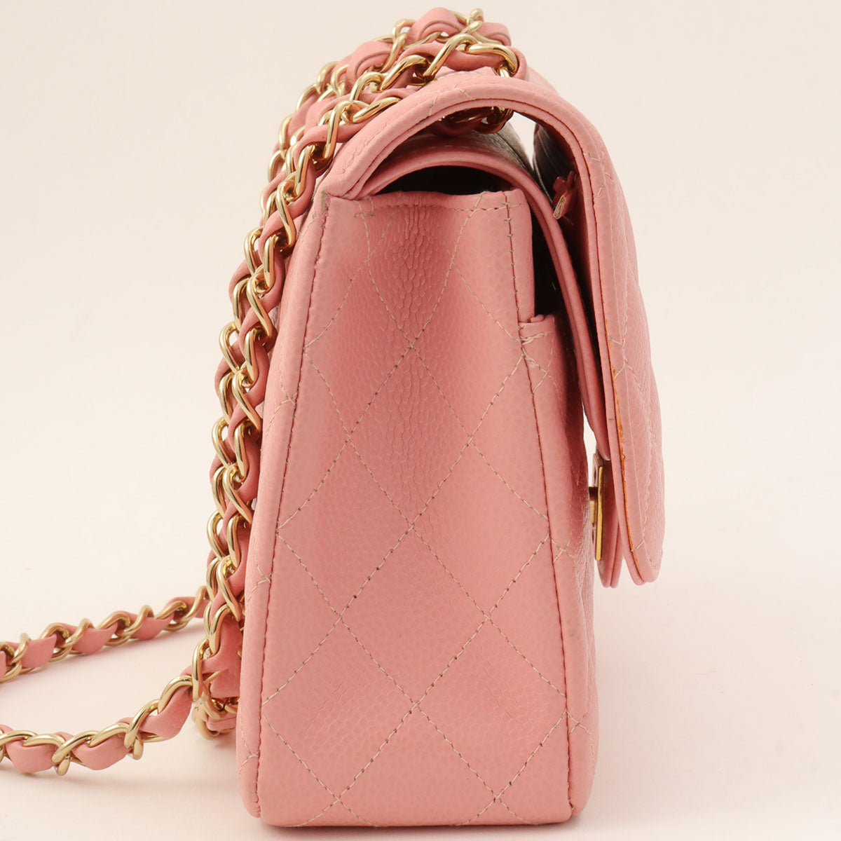 2003 Caviar Skin Classic Flap Chain Bag, 25cm, Pink