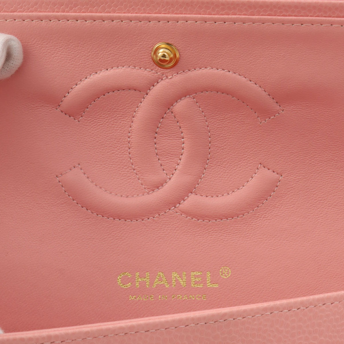 2003 Caviar Skin Classic Flap Chain Bag, 25cm, Pink