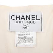 1995 Cropped Collarless CC Mark Button Jacket #42 Ivory