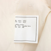 1995 Cropped Collarless CC Mark Button Jacket #42 Ivory