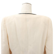 1995 Cropped Collarless CC Mark Button Jacket #42 Ivory