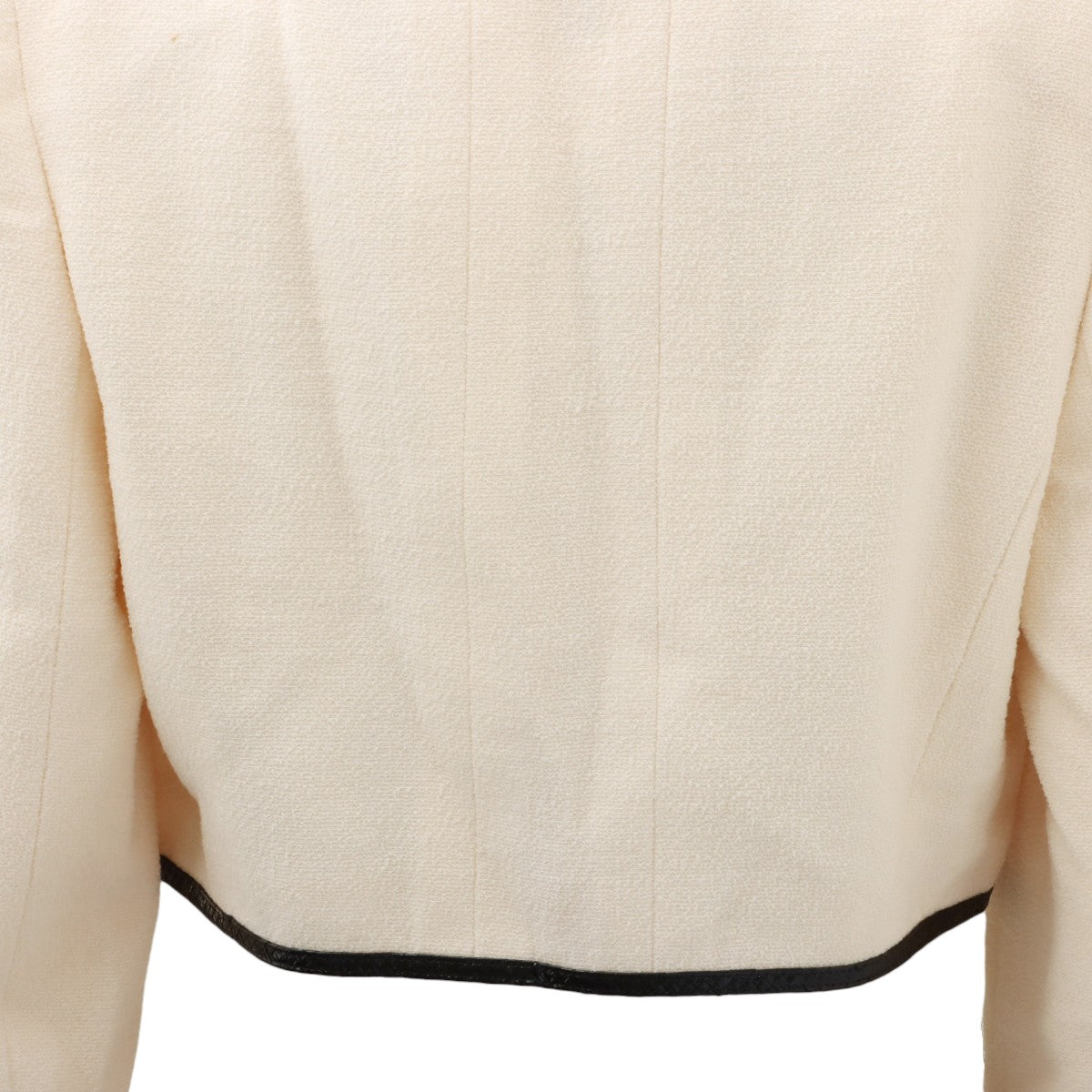 1995 Cropped Collarless CC Mark Button Jacket #42 Ivory