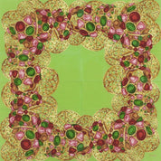 Gripoix Jewelry Pattern Scarf Green/Multi