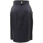 Leather Camellia Button Short Sleeve Set-up in Black