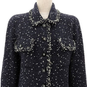 1995 Tweed CC Mark Button Jacket #42 Navy