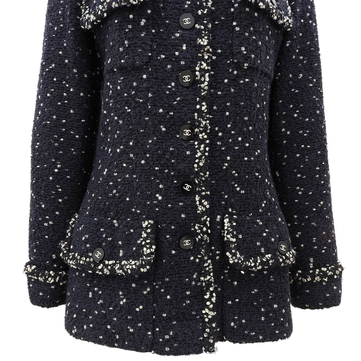 1995 Tweed CC Mark Button Jacket #42 Navy