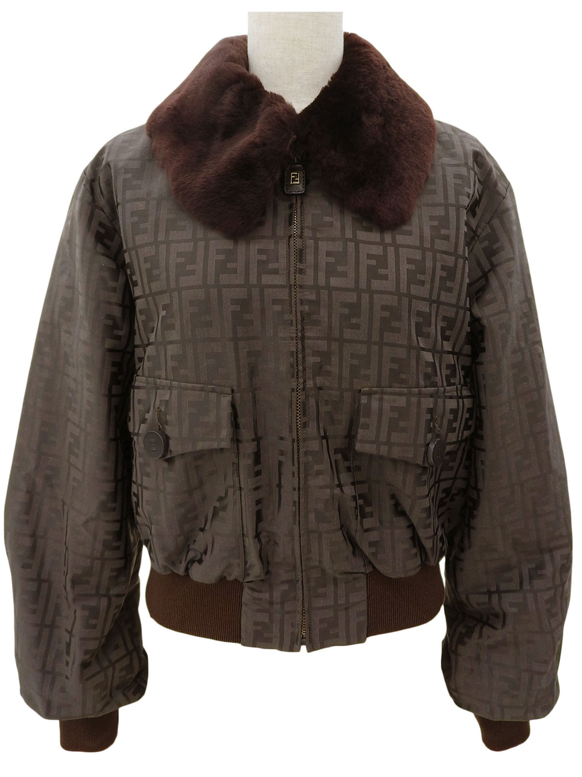 FF Zuca Pattern Boa Blouson #42 Brown