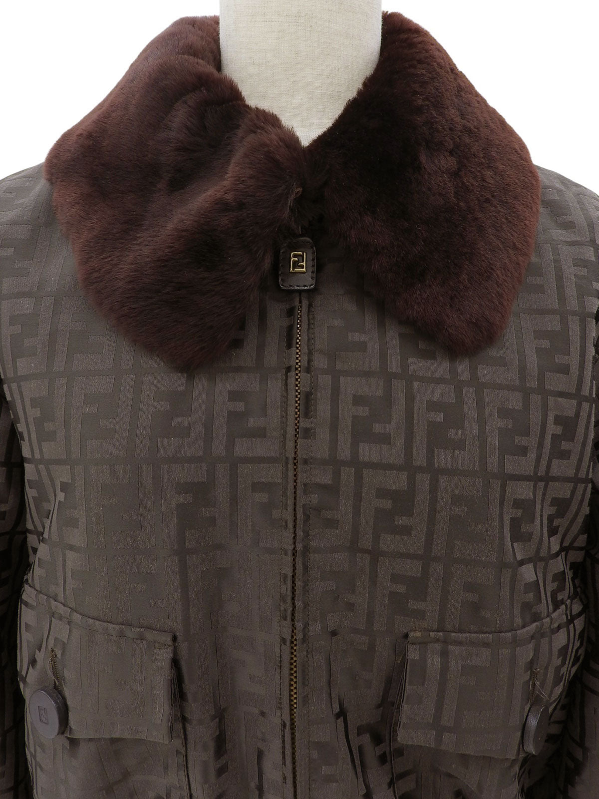 FF Zuca Pattern Boa Blouson #42 Brown