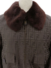 FF Zuca Pattern Boa Blouson #42 Brown