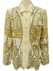 Marine Et Cavalerie Pattern Jacket #42 Ivory/Brown