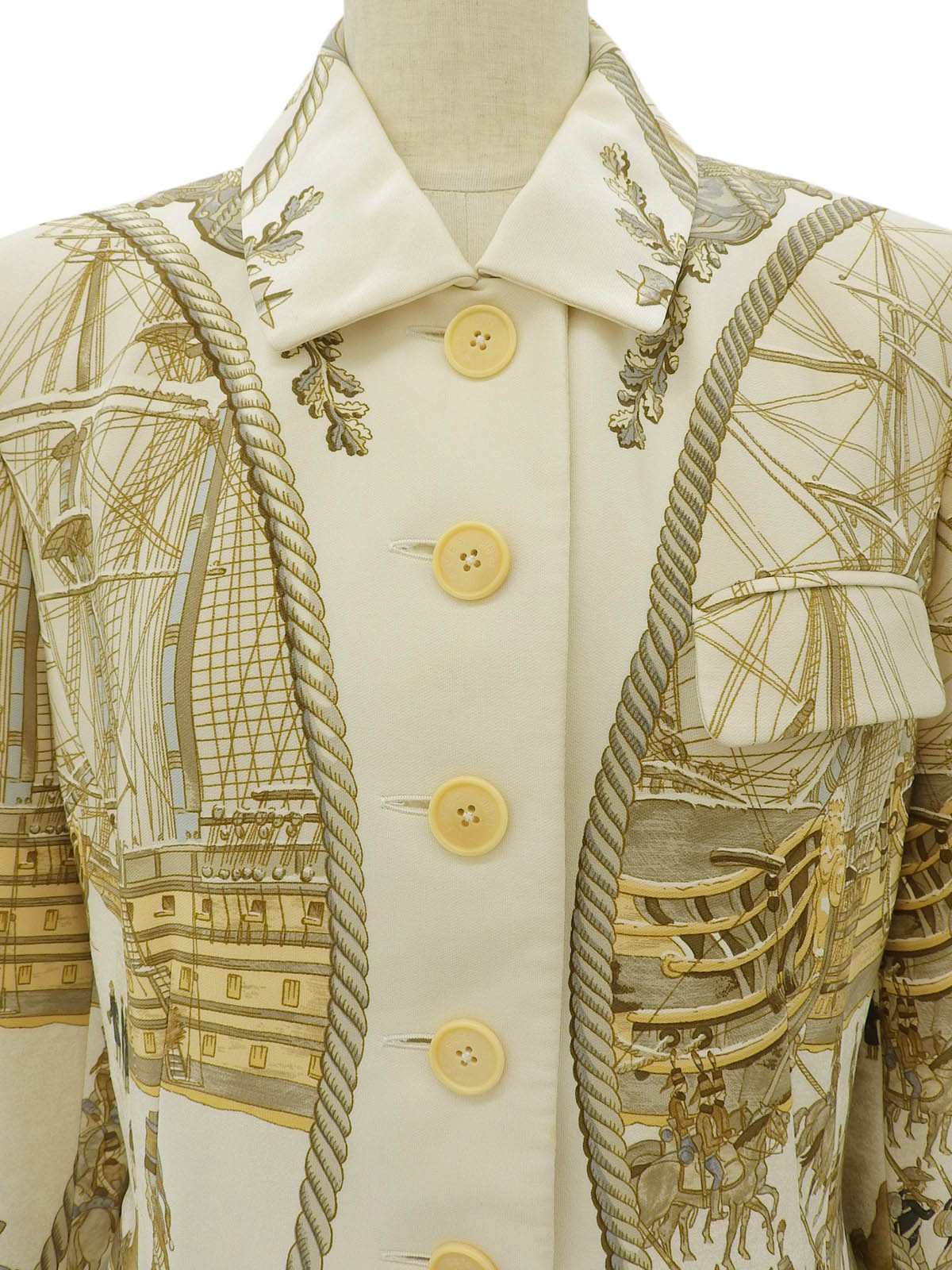 Marine Et Cavalerie Pattern Jacket #42 Ivory/Brown