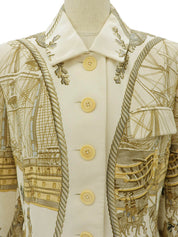 Marine Et Cavalerie Pattern Jacket #42 Ivory/Brown