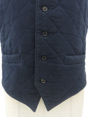 Hdorignyパターンキルティングベスト ネイビー/マルチ #50