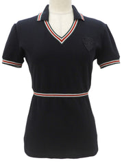 ロゴワッペンシェリーラインポロシャツ ブラック #S