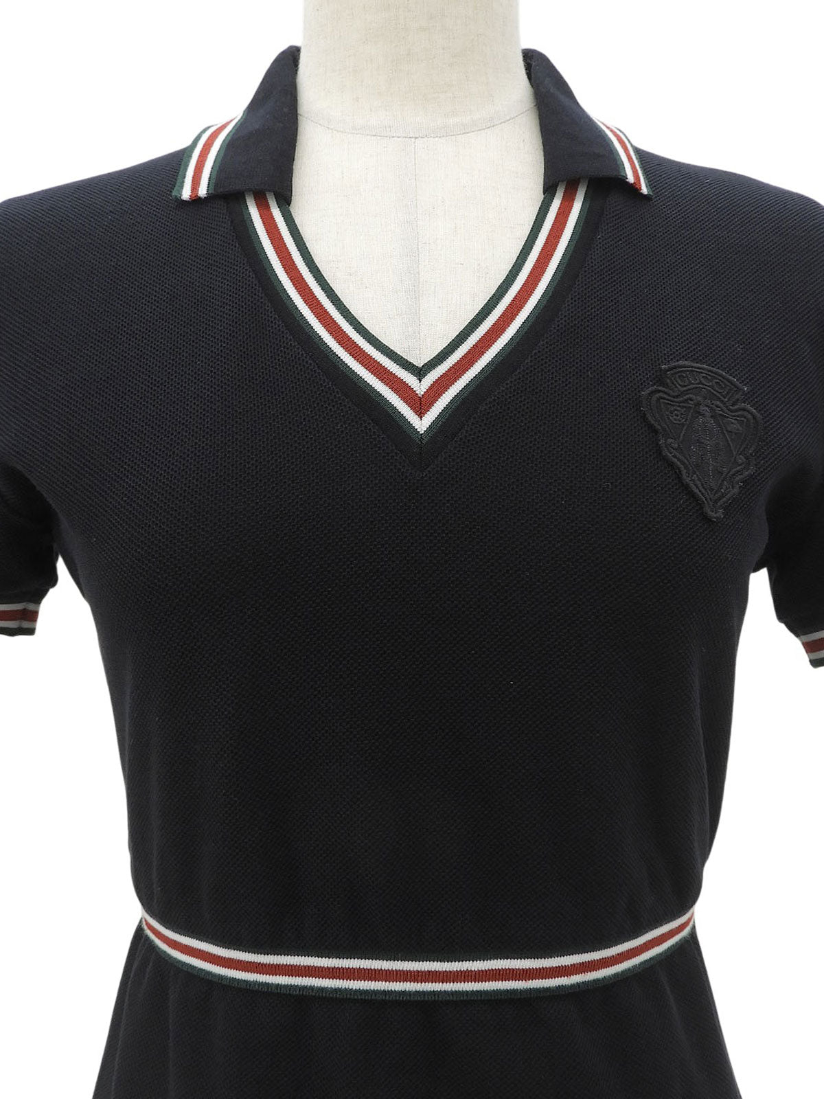 ロゴワッペンシェリーラインポロシャツ ブラック #S