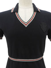 ロゴワッペンシェリーラインポロシャツ ブラック #S