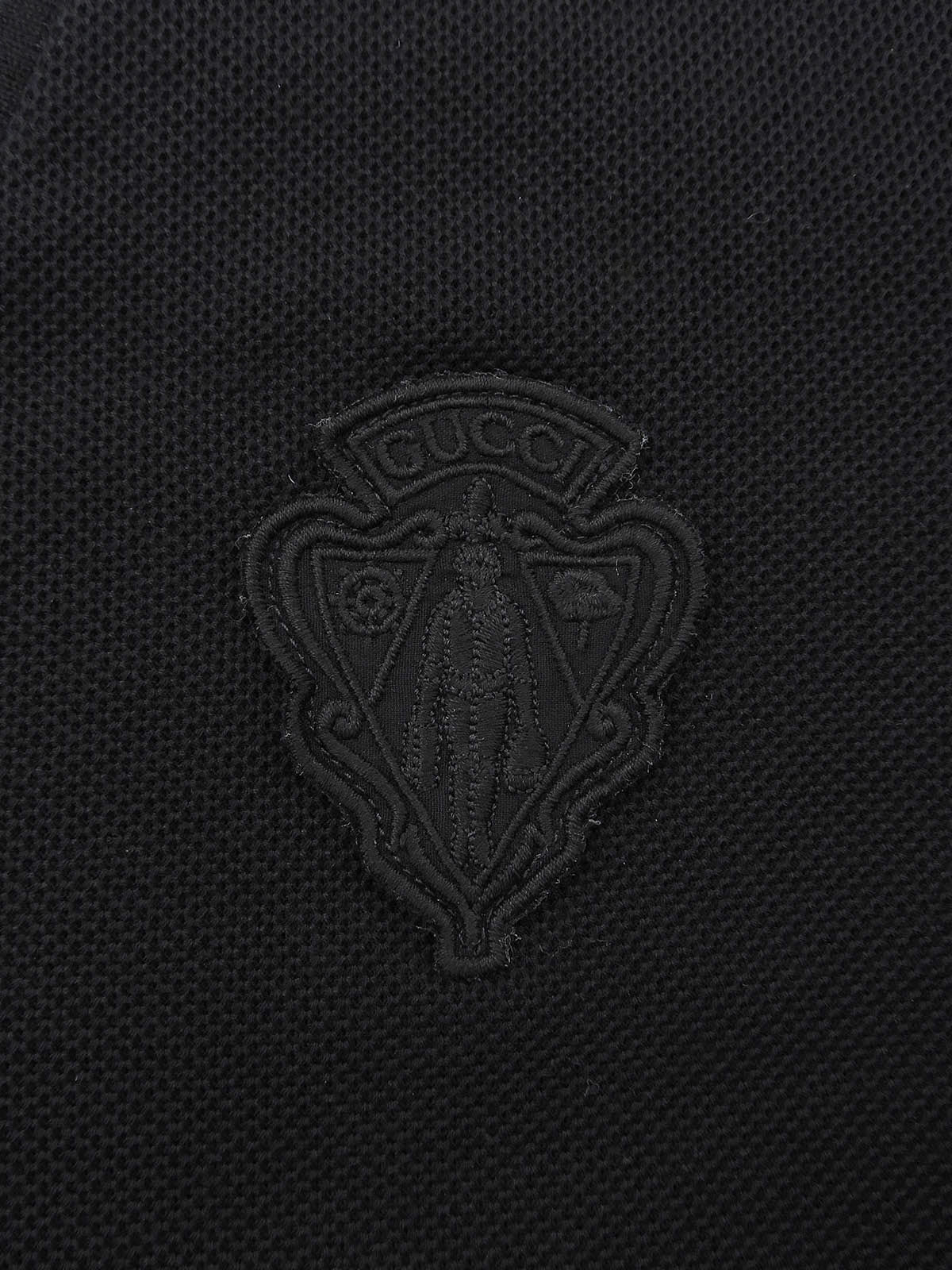 ロゴワッペンシェリーラインポロシャツ ブラック #S