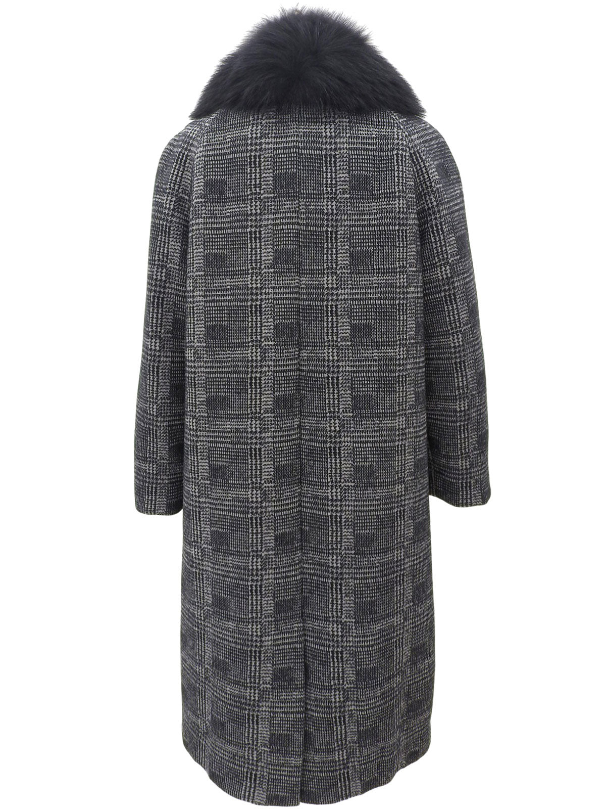 Fur long coat #38 Black/Gray